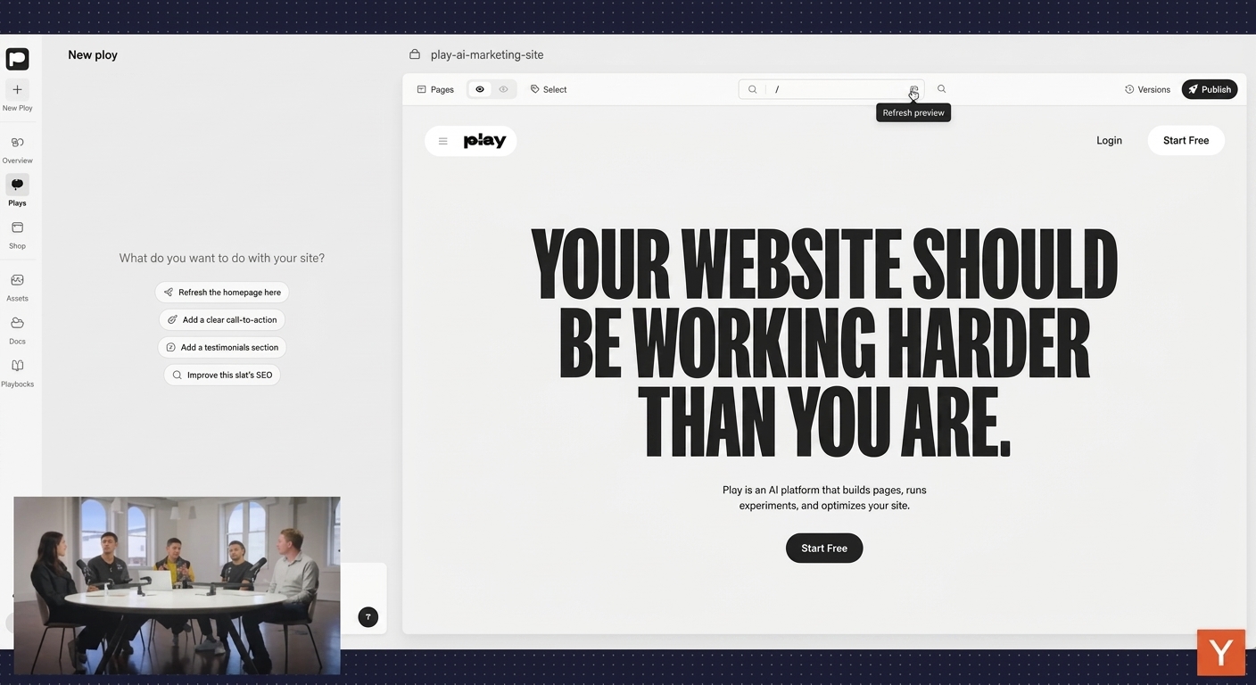 Ploy 产品演示画面,来自 Y Combinator 访谈视频 00:01:22 附近